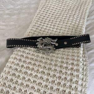 Black leather belt Dragon NOT included